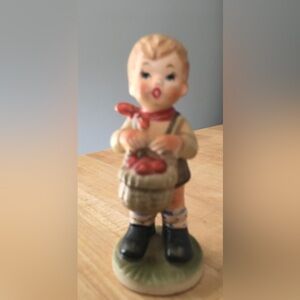 Vintage Collectable Adorable Boy Figurine with Basket - 1950’s Lipper and Mann